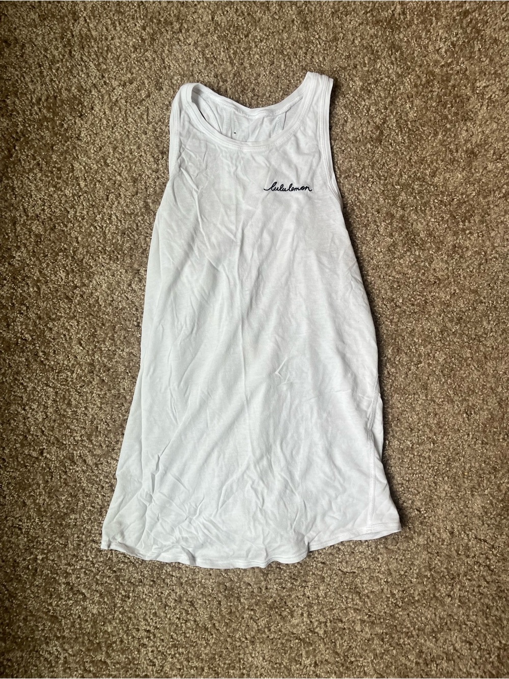 lululemon athletica White Scoop Neck Tank Top